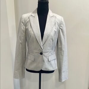 Ann Taylor LOFT Light Gray Pinstripe Blazer Jacket. Size 2